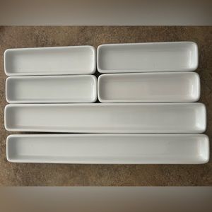 Pampered Chef simple editions 6 appetizer white serving dishes trays